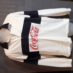 Vintage Coca-Cola Rugby Long Sleeve shirt V-neck Large